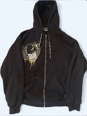 SKIN Industries Black Zip-Up Hoodie - Size L